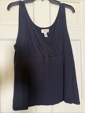 Talbots Black Sleeveless Crossover V-Neck Tank